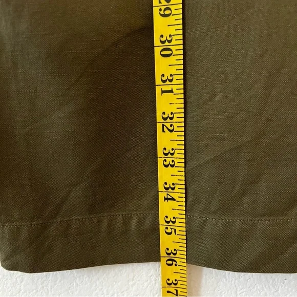 Faherty Linen Blend Palos Verdes Shirt Dress Olive Green Utility Coastal SZ L - Picture 14 of 16